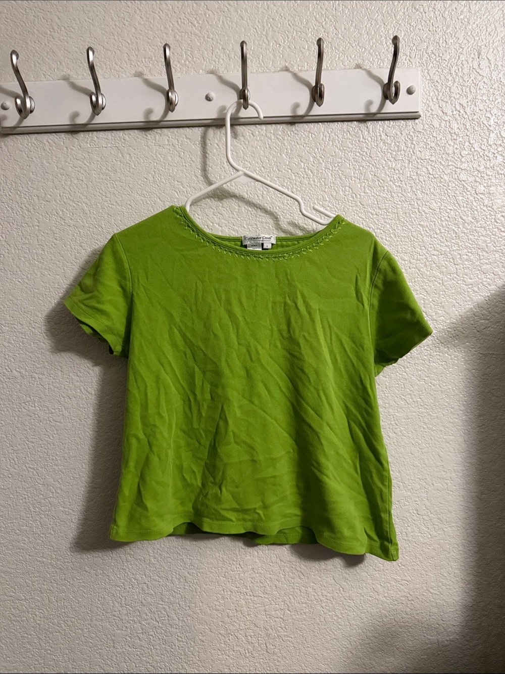 Coldwater Creek Bright Lime Green Short Sleeve Knit Tee